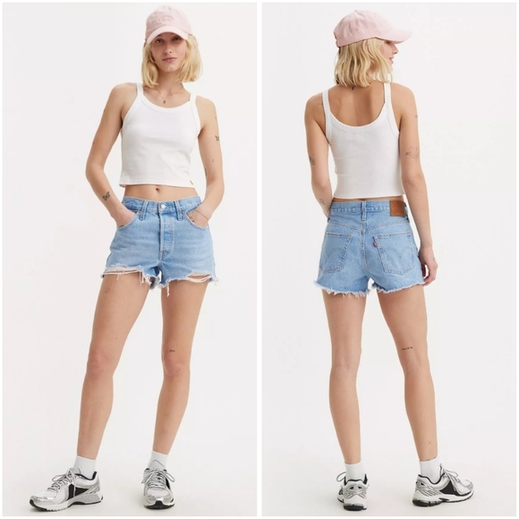 NWT Levi's 501 Original High Rise Light Wash Short 30 - Picture 1 of 10
